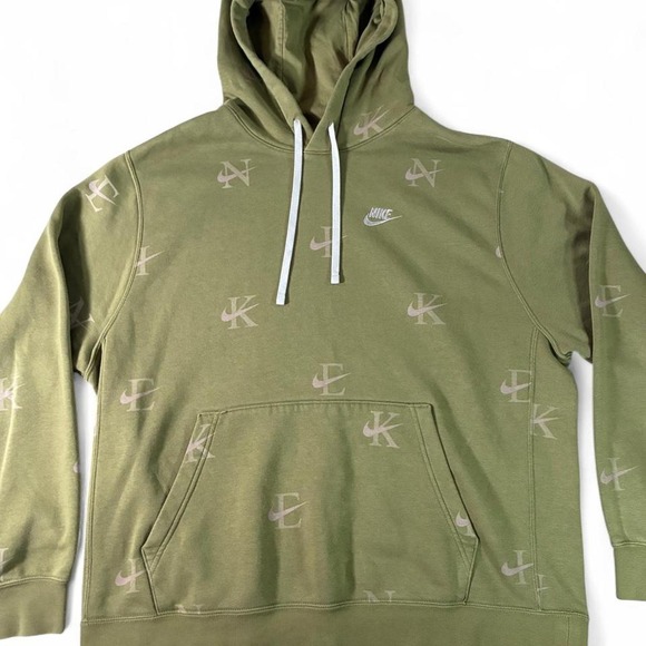 Nfl Nike Other - NWOT olive Nike Sportsclub fleece green hoodie with monogram print. Men's XL